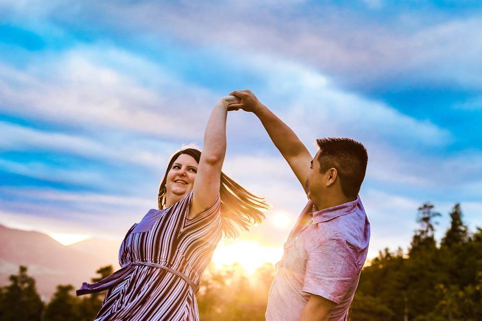 Golden hour engagement session