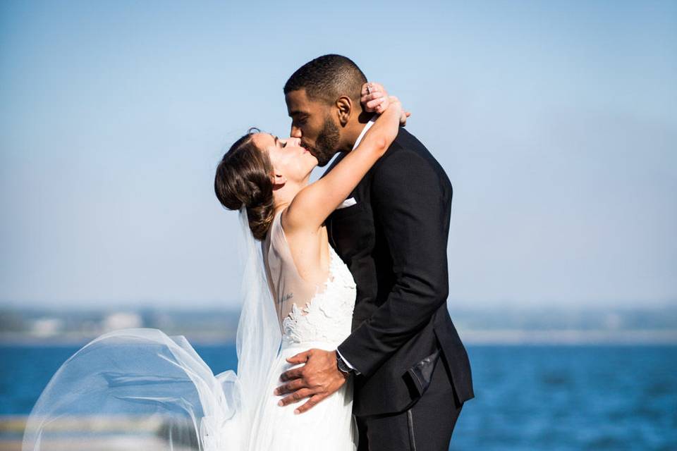 Newlyweds by the water - Jamie Corbman Photography