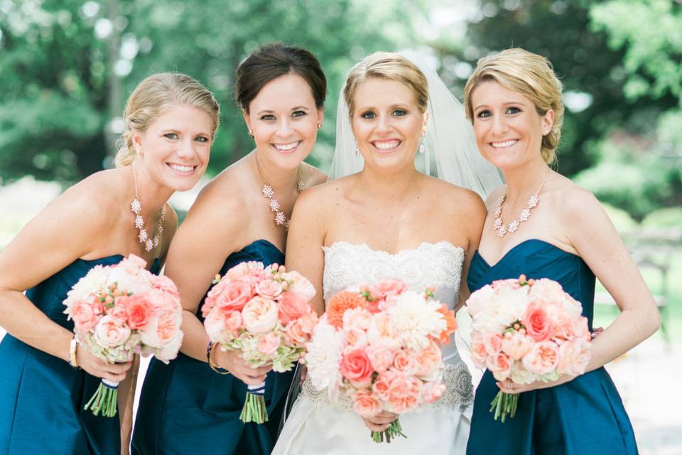 Bride with bridesmaid