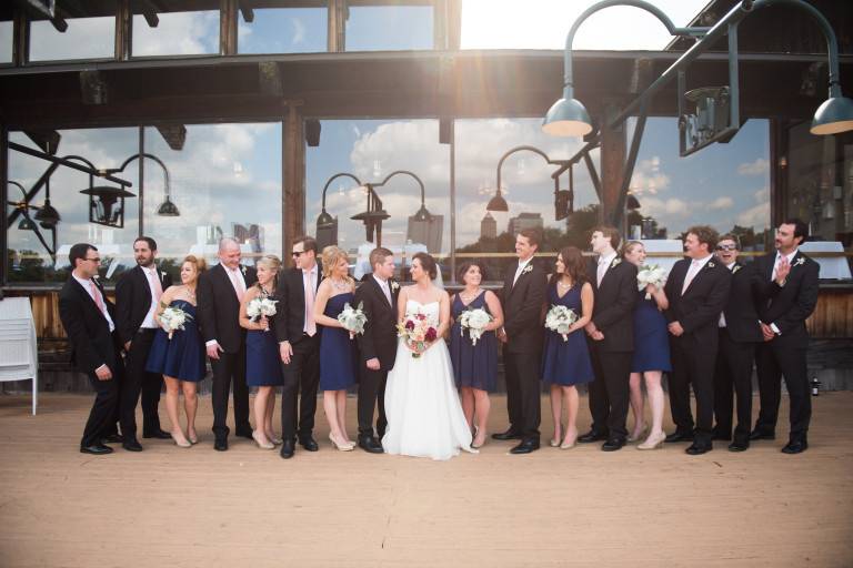 Couple with bridesmaid and groomsmen