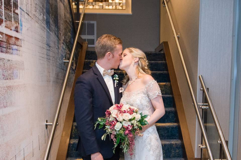 Couple at staircase
