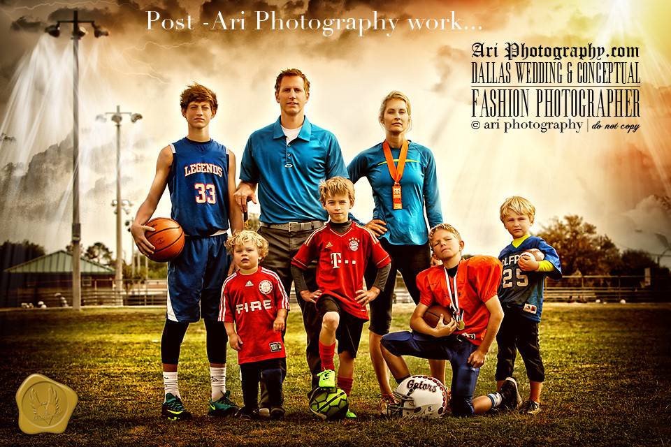 family shoot with a sports concept in mind.#conceptualphotographerdallas#Thelohnerfamily