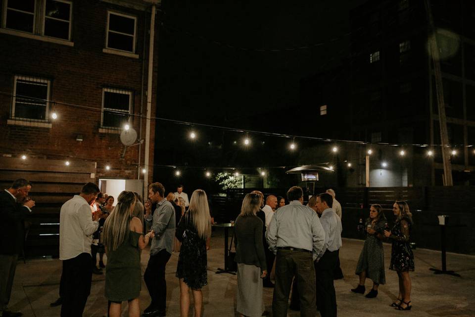 Patio with market lights