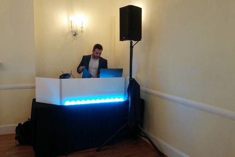 DJ booth setup