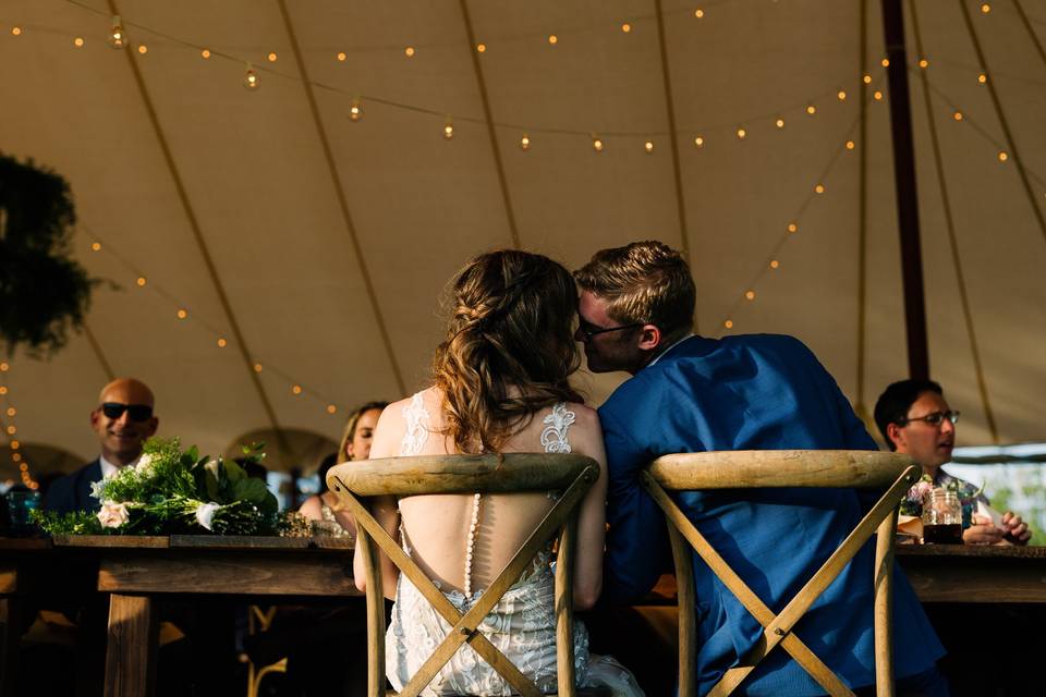 A sweet moment in the tent