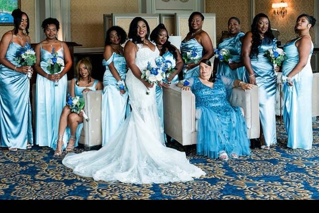 Bride and 10 people