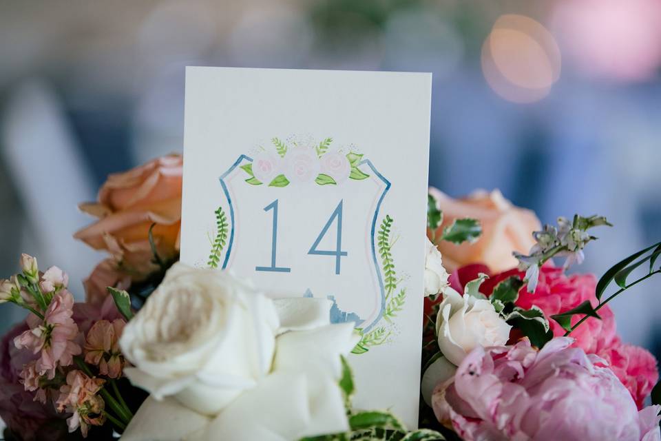 Table number card