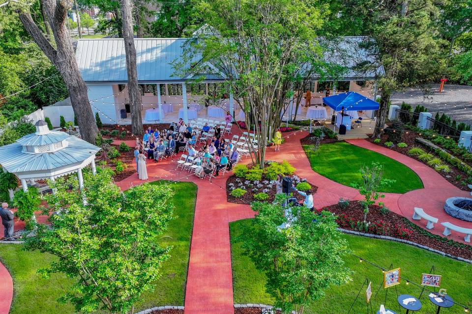 Arial view of garden