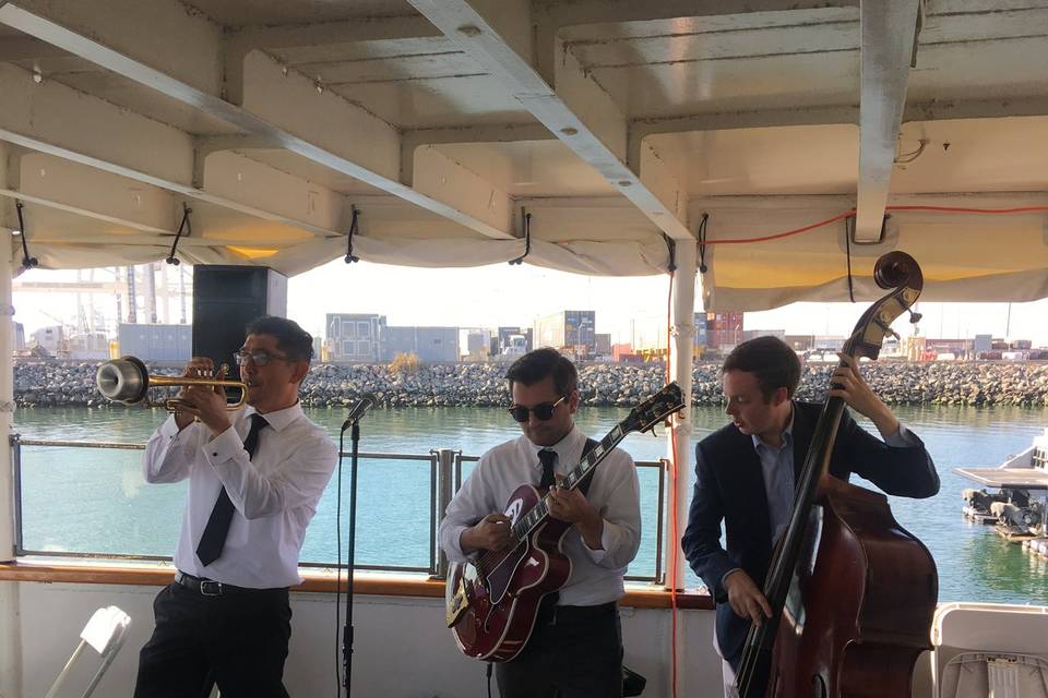 Jazz trio on the uss potomac