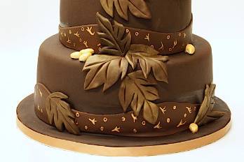 Brown and gold cake