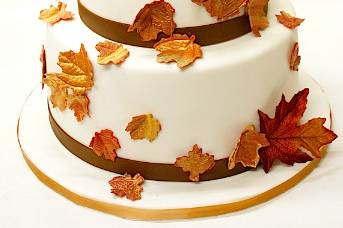 Brown and gold cake