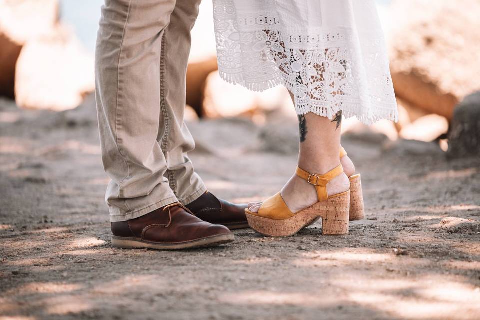 Artistic Shot of Bride + Groom