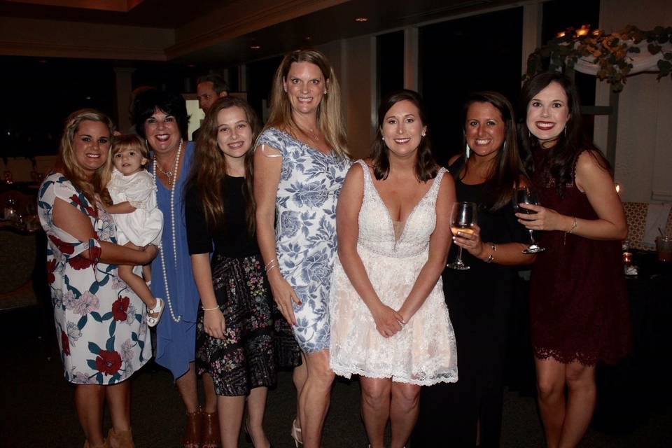 The bride with her bridesmaids