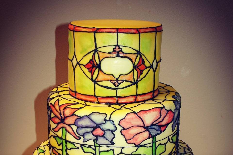 Artistic wedding cake