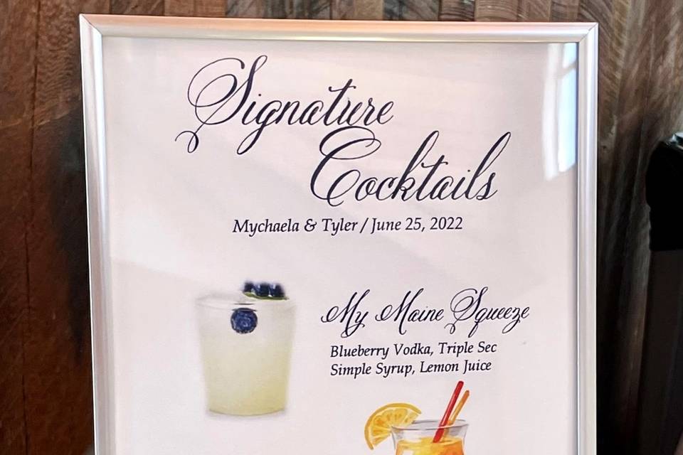 Signature Cocktail Signs