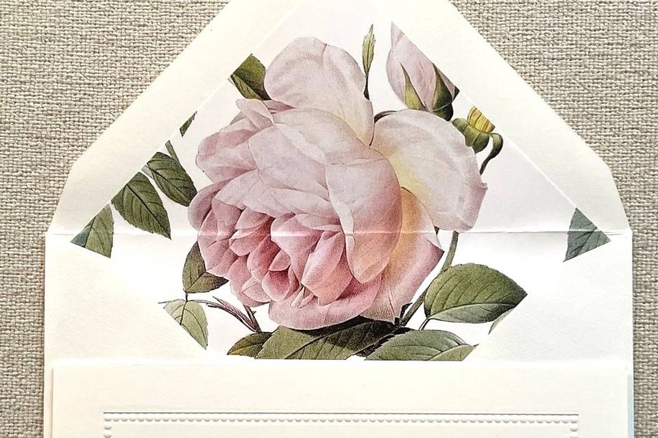 Invitation with peony liner