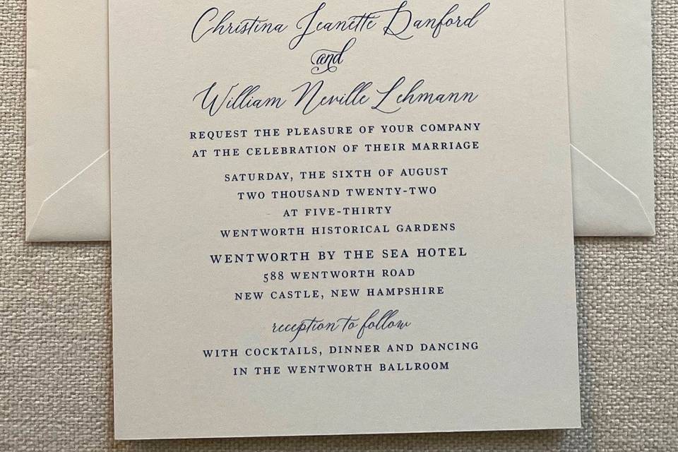 Invitation with nautical liner