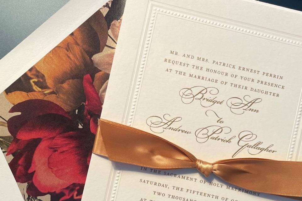 Invitation with custom ribbon