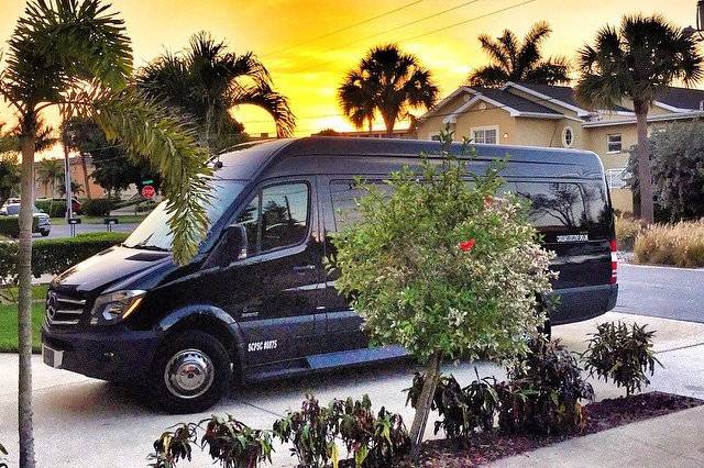 Mercedes Executive Limo Bus - Isle of Palms Sunset