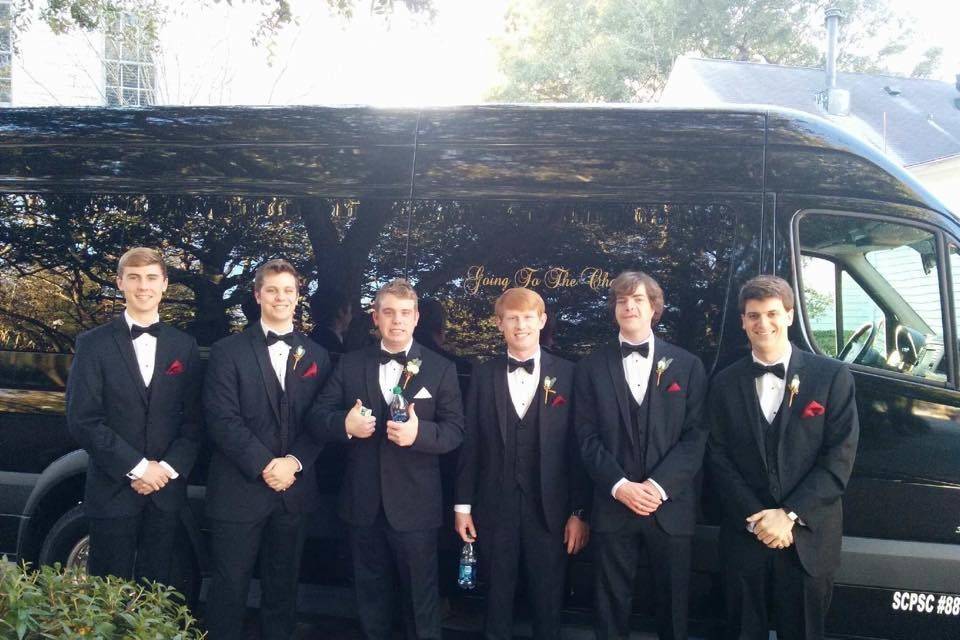 Gentlemen Looking Great For Their Wedding Ride To The Chapel