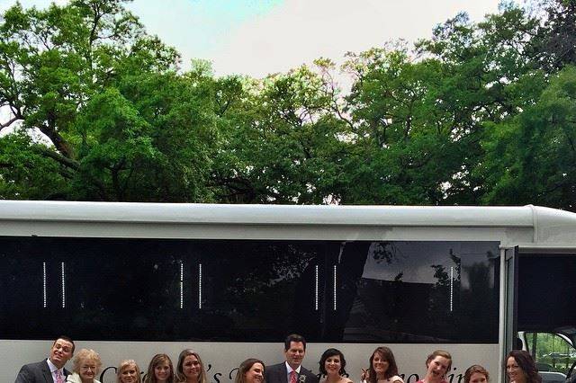 The Whole Family Ready To Ride In The Executive Limo Coach