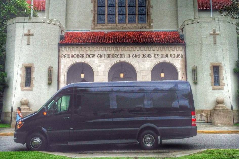 Mercedes Executive Limo Bus - Historic Summerall Chapel At The Citadel