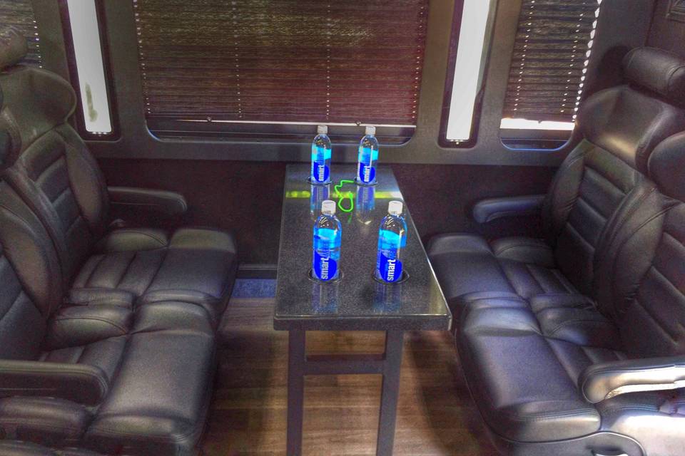 Executive Limo Coach Table Seating