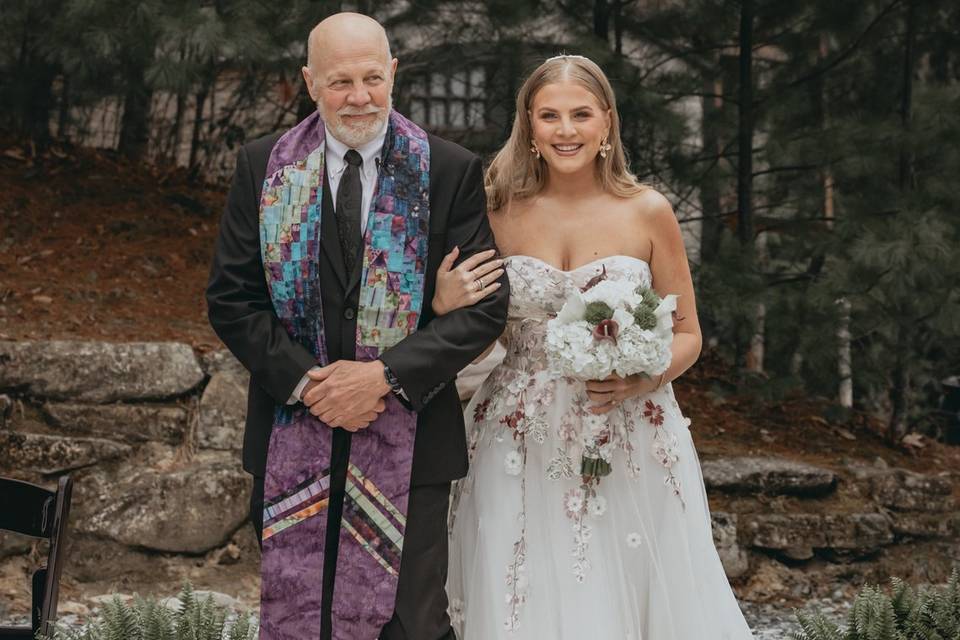 Bride and father
