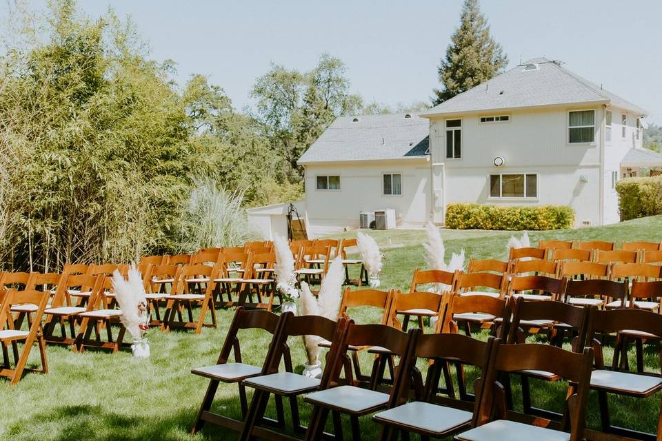 Backyard wedding set up