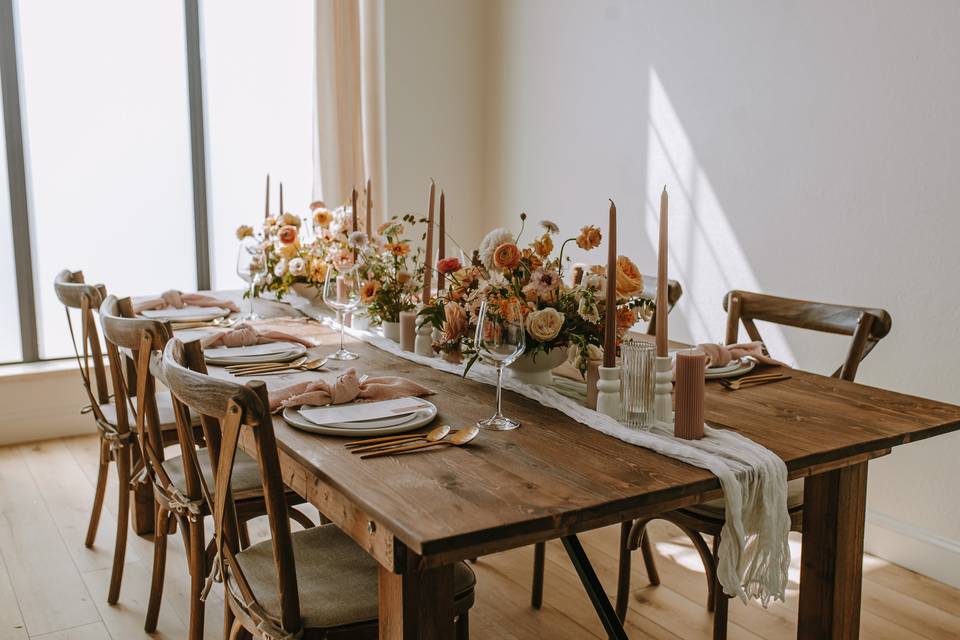 Wedding table set up