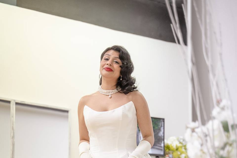 Mikado bridal gown