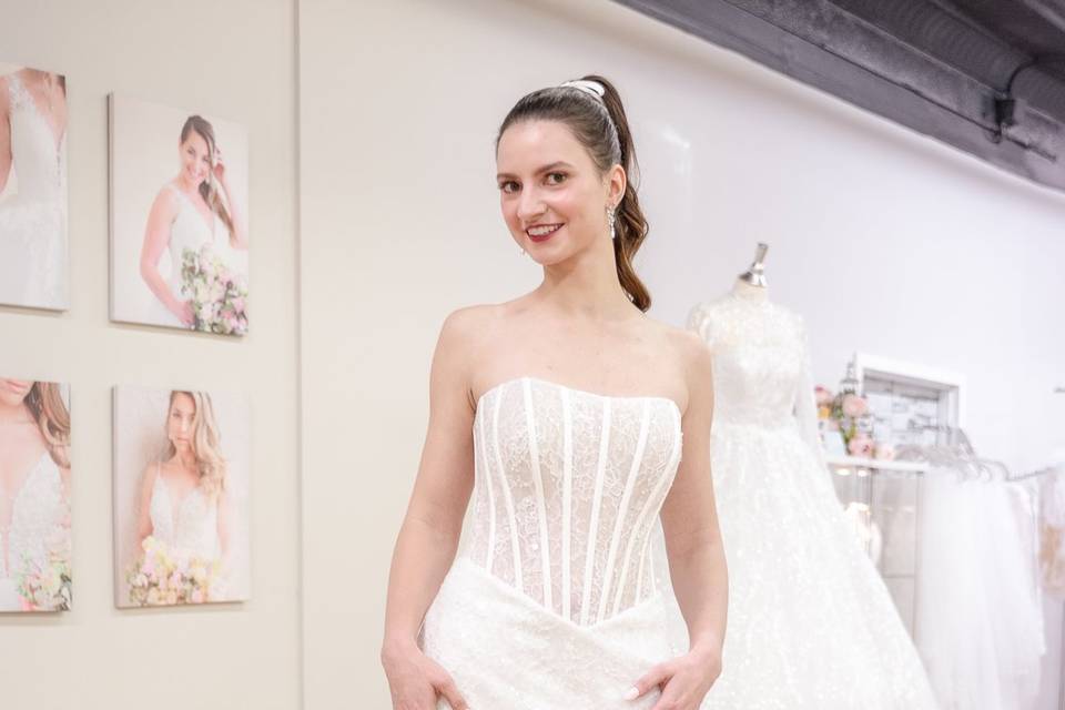 Sheer illusion corset gown