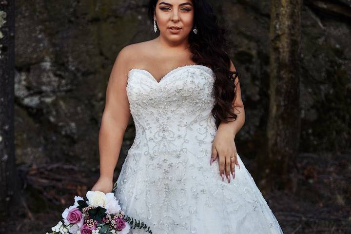 Plus size beaded wedding dress