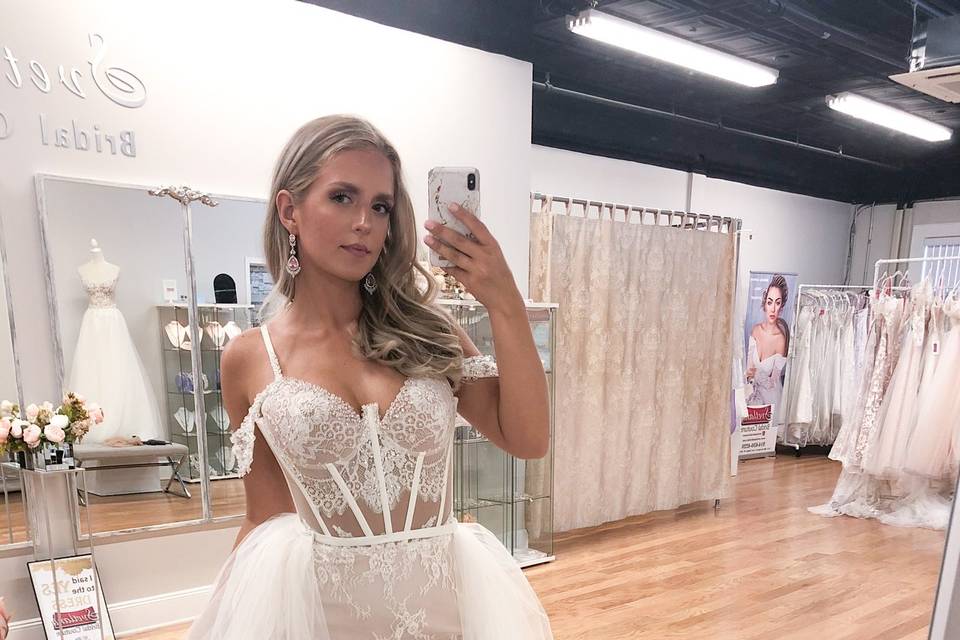 Illusion Bodice wedding Gown