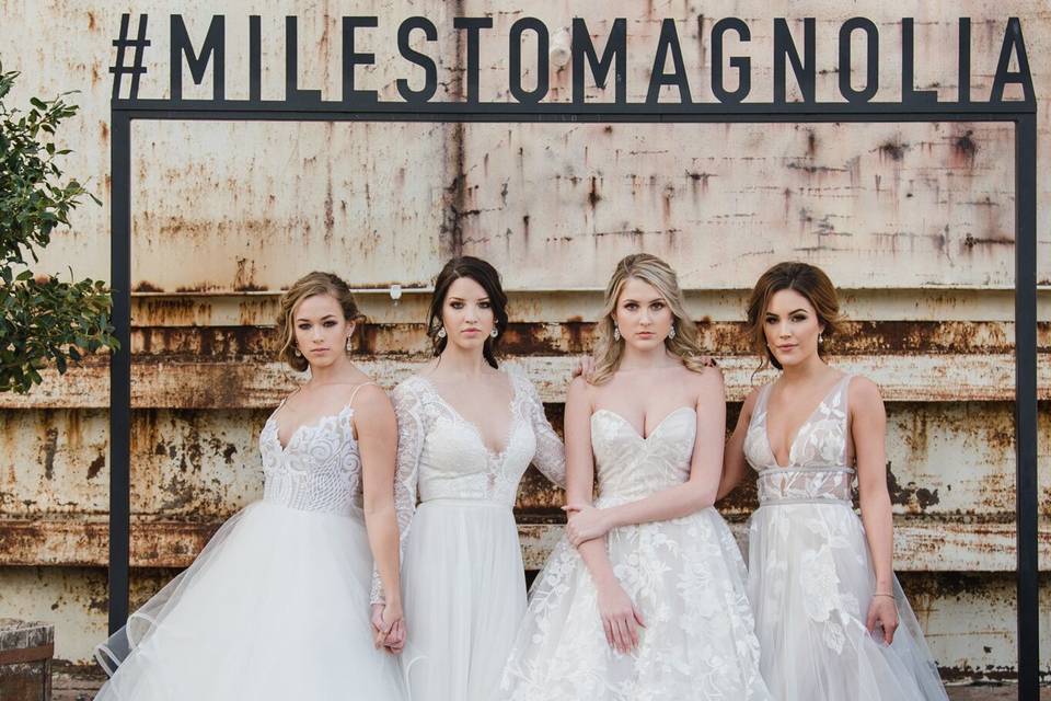 Beautiful brides wearing their gowns
