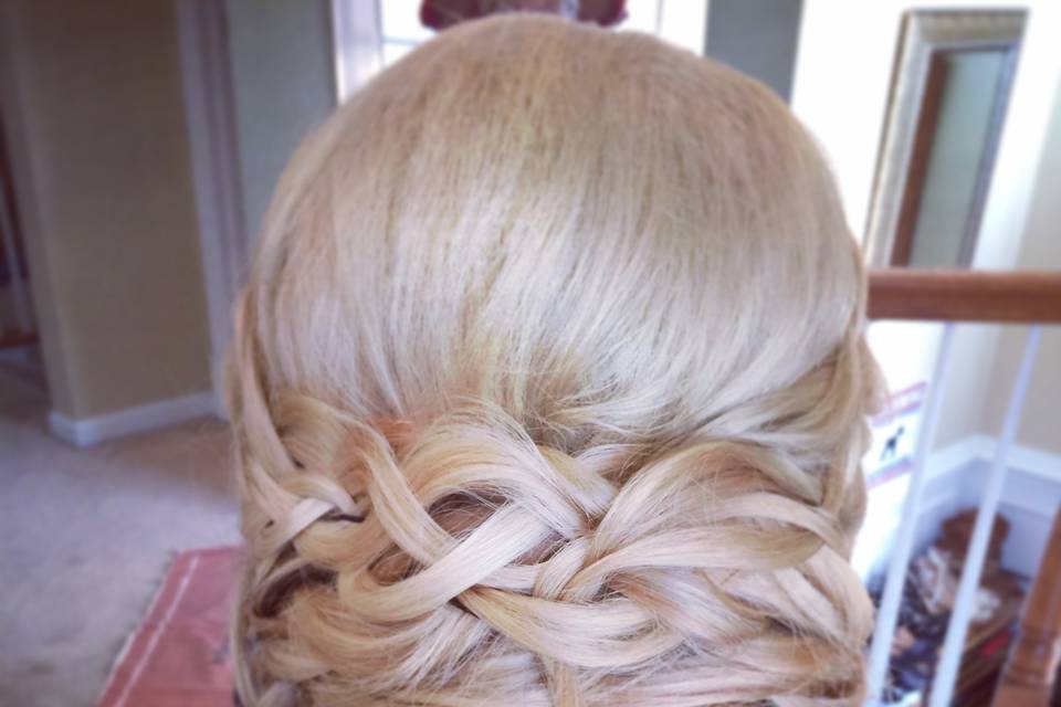 Braided hair updo