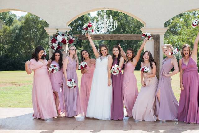 Bride with her bridesmaids