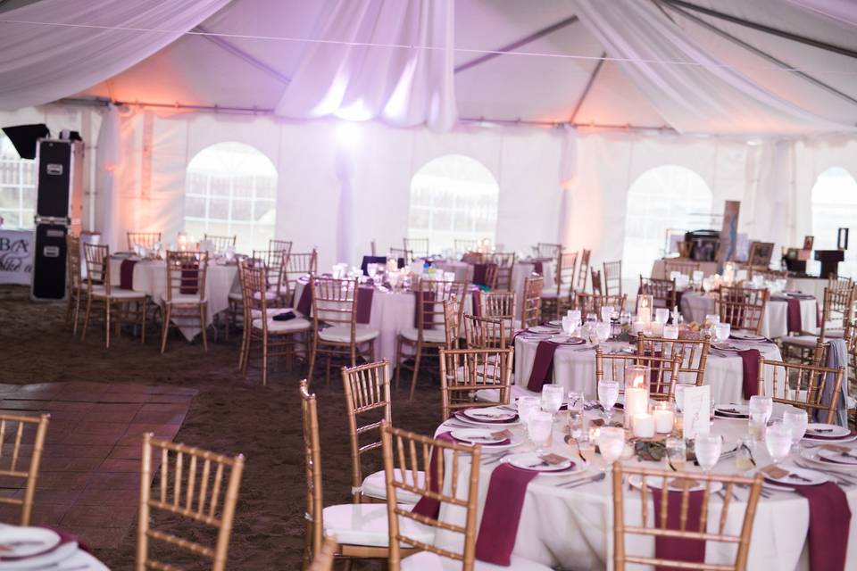 Tented wedding lake side at Still Bay Resort, Lake George NY