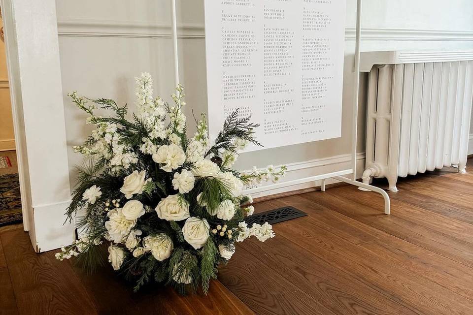 Seating chart florals