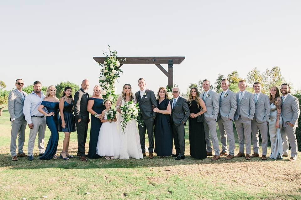 Bridal party and family