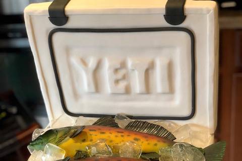 Yeti with trout