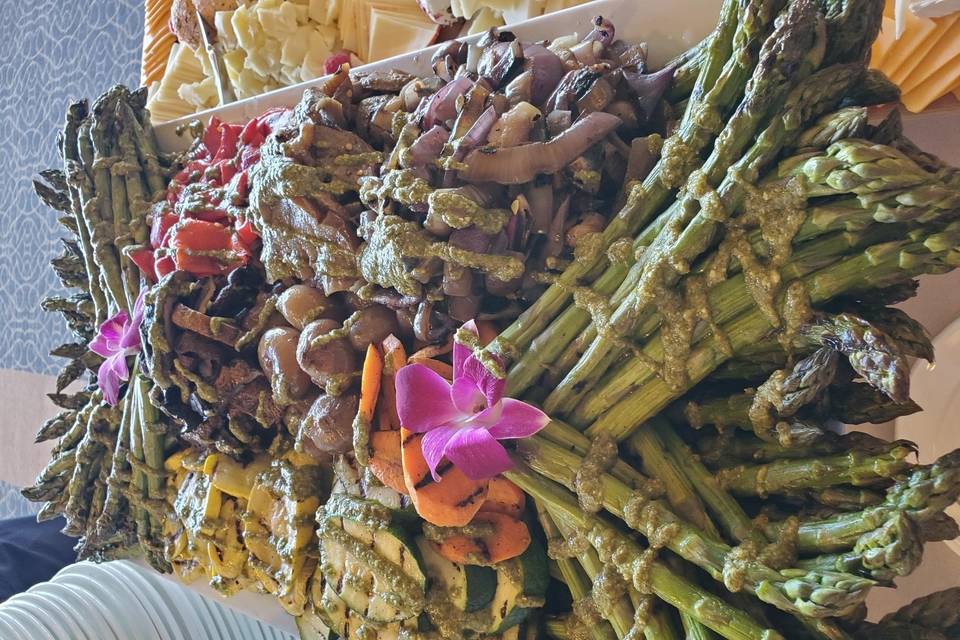 Grilled vegetable display