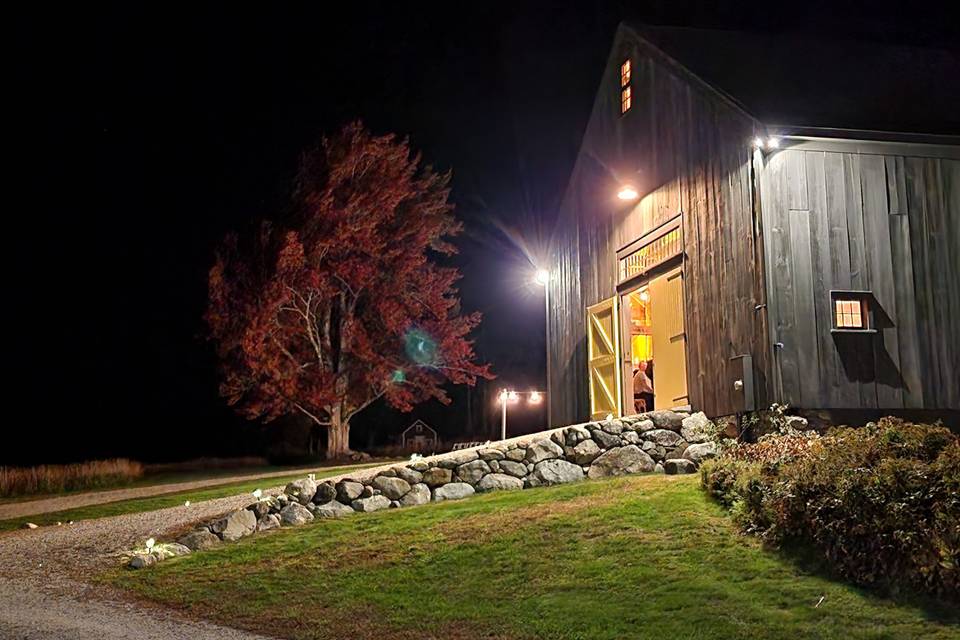 Barn at night