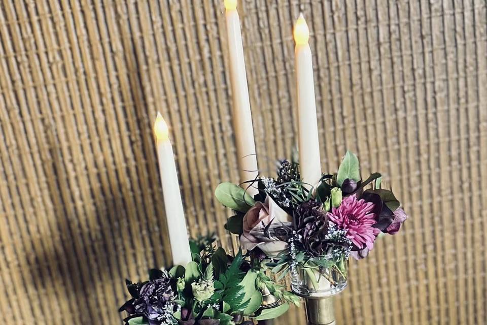 Brass Candle Florals