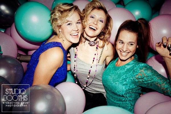 Balloon Studio Booth for a Totally Rad 80's Themed New Year's Bash. Rent this Booth with your color pick of 400 balloons!