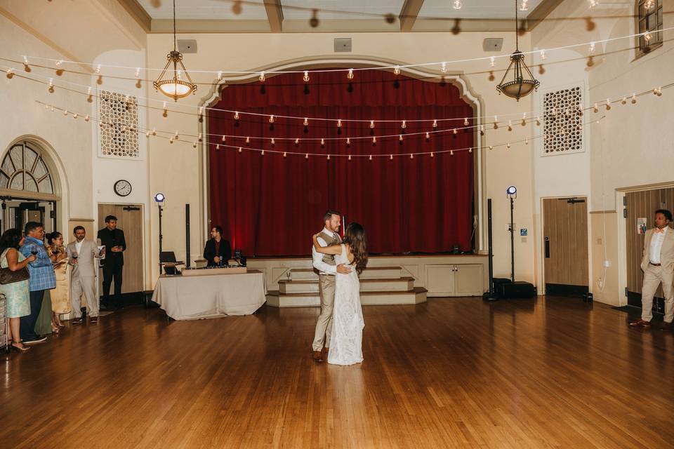 First dance alone in hall