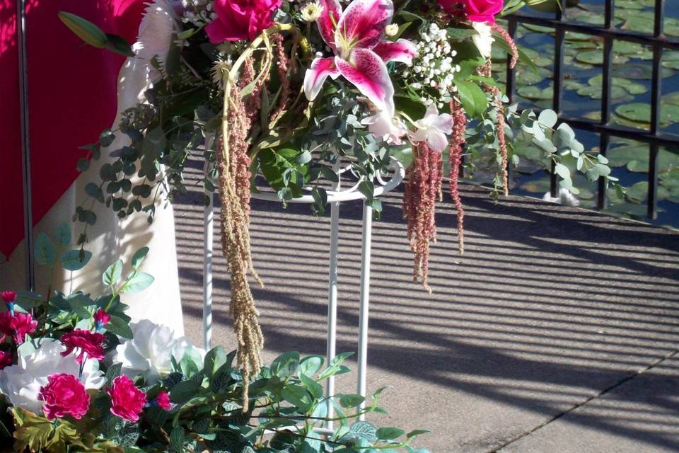Atlar florals for an outdoor ceremony