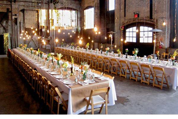 Wedding reception at Basilica Hudson