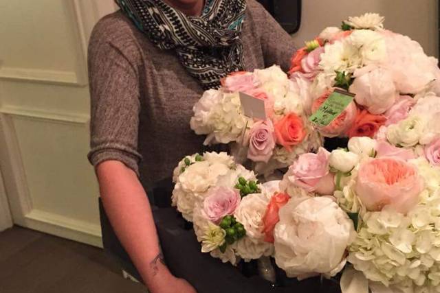 Silvia delivering bouquets