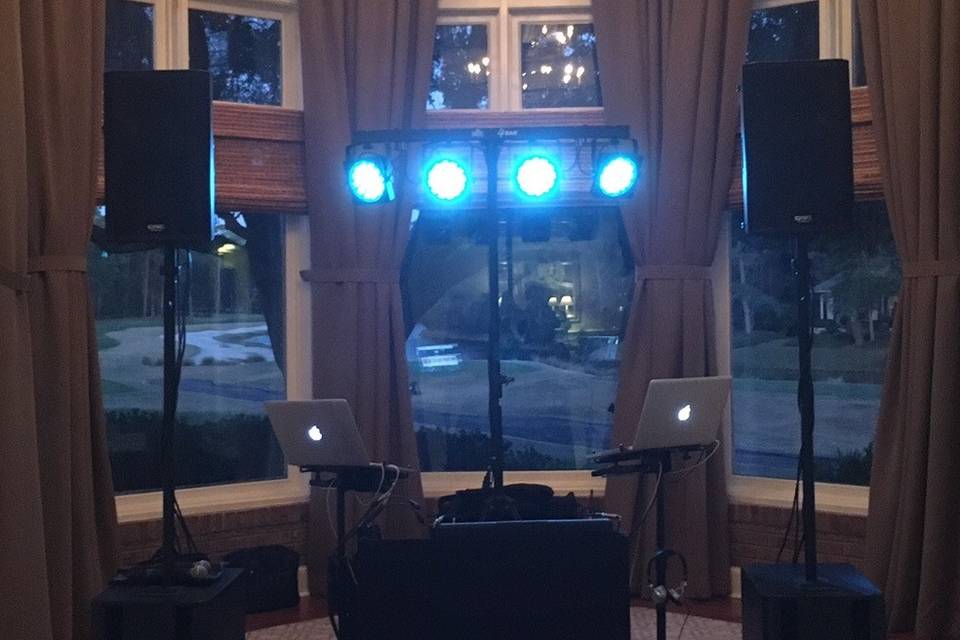 DJ booth setup